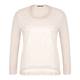 LUISA VIOLA SHELL PINK LACE FRONT SWEATER WITH ANGORA