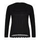 LUISA VIOLA LACE FRONT BLACK SWEATER WITH ANGORA
