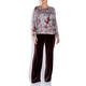 LUISA VIOLA FLORAL PRINT SWEATER DIAMANTE APPLIQUE