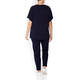 LUISA VIOLA STRETCH JERSEY TOP NAVY