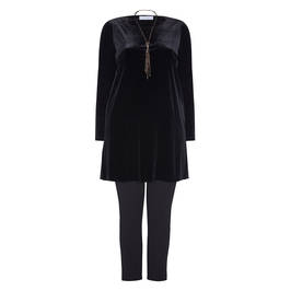 LUISA VIOLA TUNIC AND TROUSER OUTFIT BLACK - Plus Size Collection