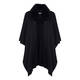 LUISA VIOLA WRAP WITH FAUX FUR TRIM BLACK