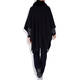 LUISA VIOLA WRAP WITH FAUX FUR TRIM BLACK