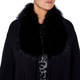 LUISA VIOLA WRAP WITH FAUX FUR TRIM BLACK