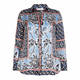LUISA VIOLA SCARF PRINT SHIRT BLUE