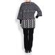 LUISA VIOLA BLACK & WHITE IKAT INTARSIA CARDIGAN WITH RED EDGING