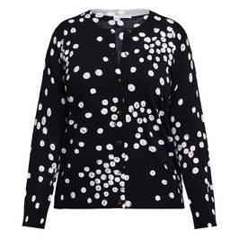 Luisa Viola Spot Cardigan Black and White  - Plus Size Collection