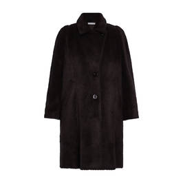 LUISA VIOLA BLACK FAUX-FUR COAT  - Plus Size Collection