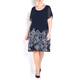 LUISA VIOLA NAVY FLORAL PRINT CHIFFON DRESS