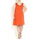 LUISA VIOLA orange beaded neckline DRESS