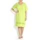 LUISA VIOLA lime green linen DRESS