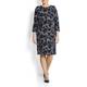 LUISA VIOLA abstract houndstooth print stretch DRESS
