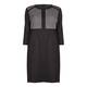 LUISA VIOLA charcoal textured colourblock DRESS