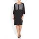 LUISA VIOLA charcoal textured colourblock DRESS