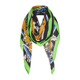 Luisa Viola Print Scarf Green  - Plus Size Collection