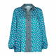 Luisa Viola Printed Satin Shirt Turquiose