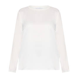 Luisa Viola Scoop Neck Top White  - Plus Size Collection