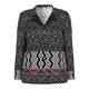 LUISA VIOLA BLACK & WHITE IKAT WEAVE JACKET