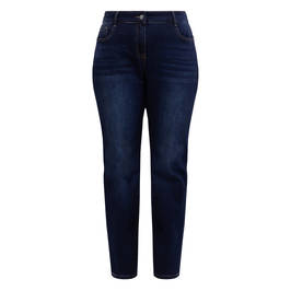 Luisa Viola Dark Denim Straight Cut Jeans  - Plus Size Collection