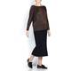 LUISA VIOLA BLACK RIB KNIT LUREX SKIRT 