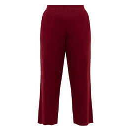 Luisa Viola Wide Leg Knitted Trousers Wine - Plus Size Collection