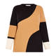 Luisa Viola Colour Block Sweater Black and Camel