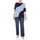 Luisa Viola Colour Block Sweater Navy and Blue