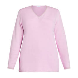 Luisa Viola V-Neck Sweater Pink - Plus Size Collection