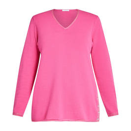 Luisa Viola V-Neck Sweater Fuchsia - Plus Size Collection