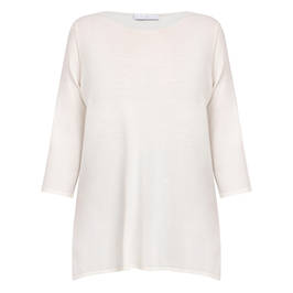 Luisa Viola Knitted Tunic Ivory  - Plus Size Collection