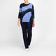 Luisa Viola Curve Intarsia Knitted Tunic Navy 