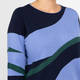 Luisa Viola Curve Intarsia Knitted Tunic Navy 