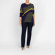 Luisa Viola Curve Intarsia Knitted Tunic Purple