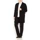 LUISA VIOLA LONG BLACK SHAWL COLLAR CARDIGAN WITH LEATHER TOGGLE