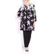 LUISA VIOLA BLACK AND WHITE FLORAL PRINT LONG JACKET 