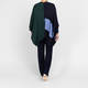 Luisa Viola Colour Block Poncho Navy 