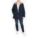 LUISA VIOLA NAVY RAINCOAT STRIPED HOOD