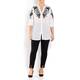 LUISA VIOLA SHIRT WITH EMBROIDERED YOKE AND SLEEVE