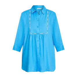 Luisa Viola Flax Linen Shirt Sky - Plus Size Collection