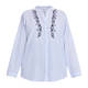 Luisa Viola Embroidered Cotton Striped Shirt 