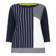 LUISA VIOLA NAVY ECLECTIC STRIPE BLOCK TOP