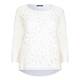Luisa Viola textured floral blue and ivory SWEATER
