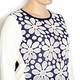 LUISA VIOLA textured floral navy and ivory SWEATER