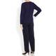 LUISA VIOLA navy textured front SWEATER