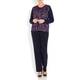 LUISA VIOLA navy textured front SWEATER