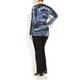 LUISA VIOLA BLUE ABSTRACT HORIZONTAL STRIPE SWEATER