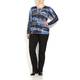 LUISA VIOLA BLUE ABSTRACT HORIZONTAL STRIPE SWEATER