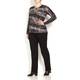 LUISA VIOLA PINK ABSTRACT HORIZONTAL STRIPE SWEATER