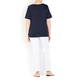 LUISA VIOLA NAVY T-SHIRT BOTANICAL CUT-OUT FRONT