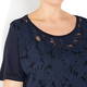 LUISA VIOLA NAVY T-SHIRT BOTANICAL CUT-OUT FRONT